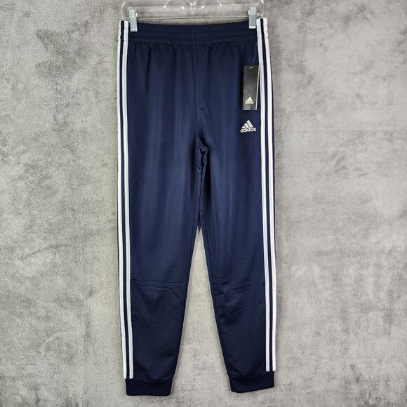 Boys Navy Blue Adidas Regular Fit Track Pants Size L (14/16) - Picture 2 of 15